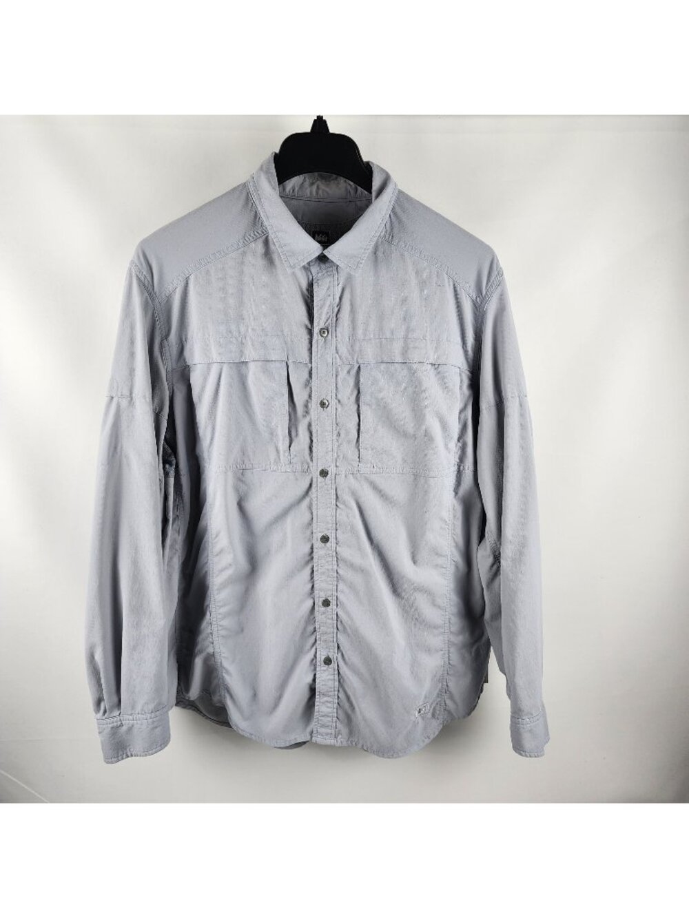 REI Co-Op Shirt Mens XL Gray Sahara Tech L/S Button Up Pocket 862927
